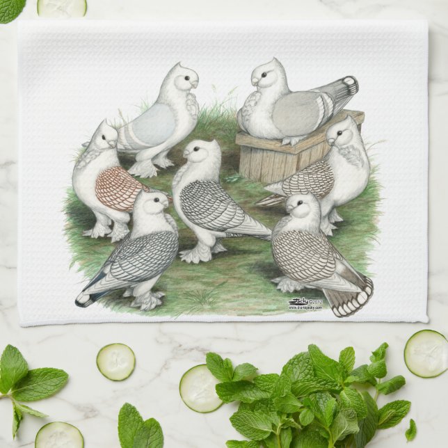 Klassikerkråsduvor Kökshandduk (Vikta)