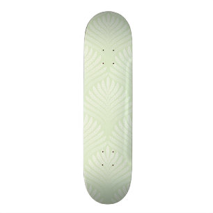 Klassikerlövverkmönster i vit och grönt old school skateboard bräda 18 cm