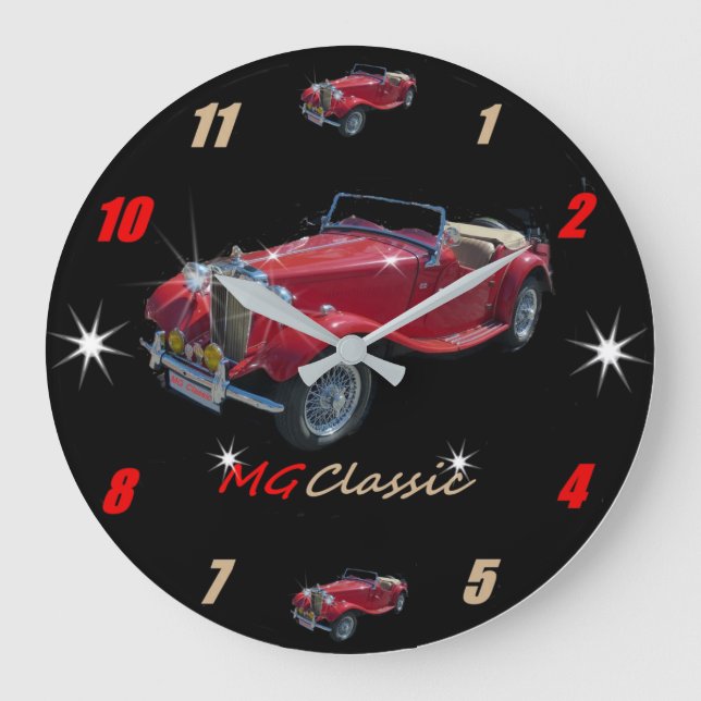 KlassikerMG-Roadster Wallclock Stor Klocka (Framsida)