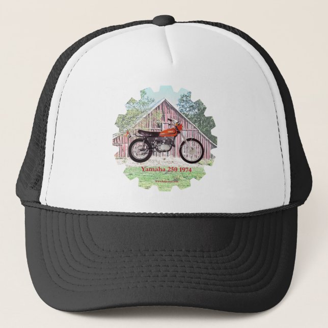 Klassikermotorcykel 1974 Yamaha 250 Truckerkeps (Framsida)