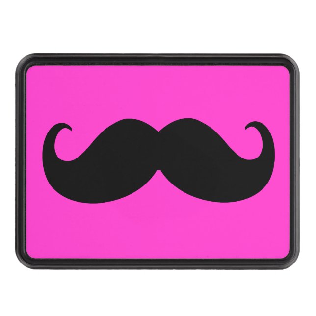 Klassikermustasch på rosa haketryck skydd för dragkrok (Framsidan)