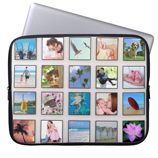 Klassikern kvadrerar ramfotoCollage Laptop Sleeve (Framsidan)