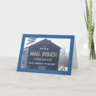 Klassikern postar påseannonseringen på en ladugård kort