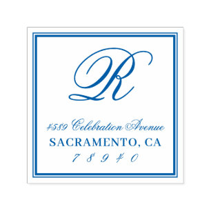 Klassikern skrivar Monogramreturadressen Självfärgande Stämpel