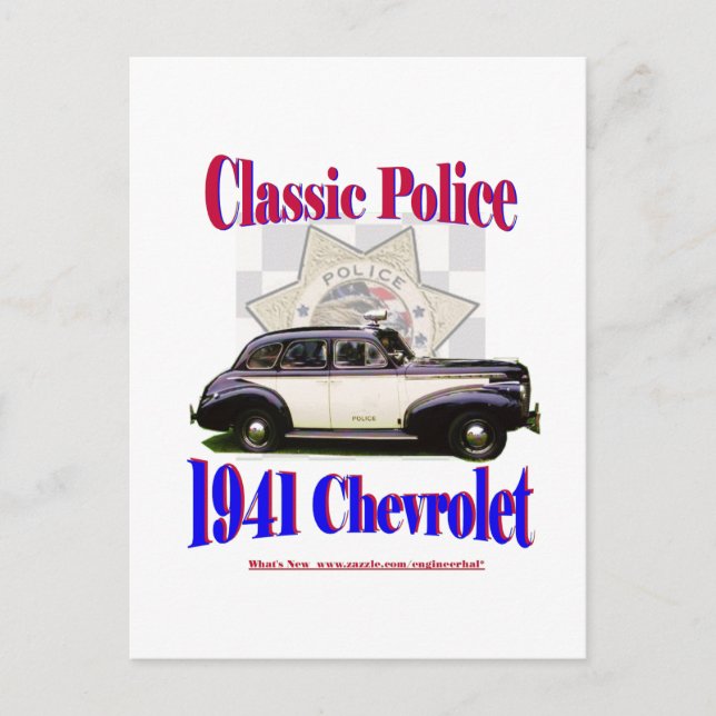 Klassikerpolis 1941 Chevrolet Vykort (Framsida)