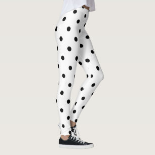Klassikerpolkaen pricker damasker - vit/svart leggings