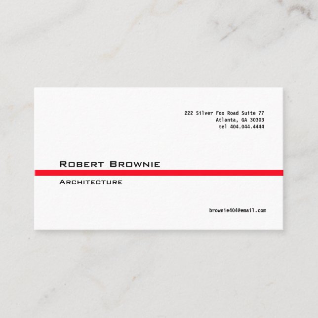 Klassikerröd linjevisitkort visitkort (Framsida)