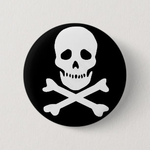 klassikerskalle och crossbones knapp