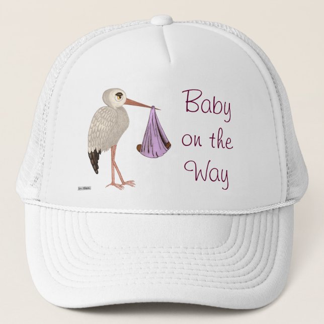 KlassikerStork (rosa) 2 (baby shower) Keps (Framsida)