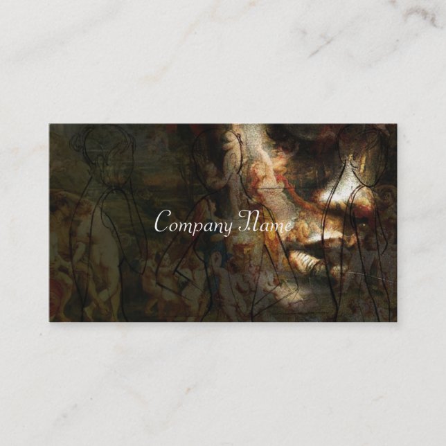 Klassikervintagedam av mode i barock visitkort (Framsida)