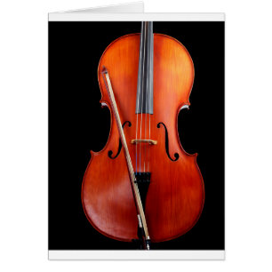 Klassikervioloncell på svart hälsningskort