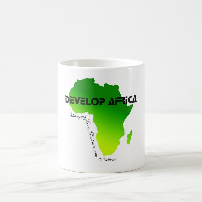 klassikervitmuggen med afrika skisserar kaffemugg (Center)