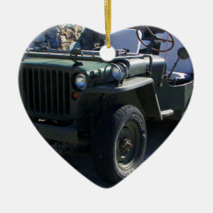 KlassikerWillys Jeep. Julgransprydnad Keramik