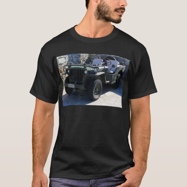 KlassikerWillys Jeep. Tee Shirt (Framsida)
