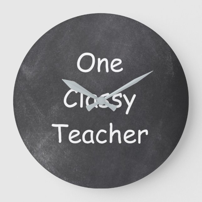 Klassinstruktörs Chalkboard Design Gift Idea Stor Klocka (Framsida)