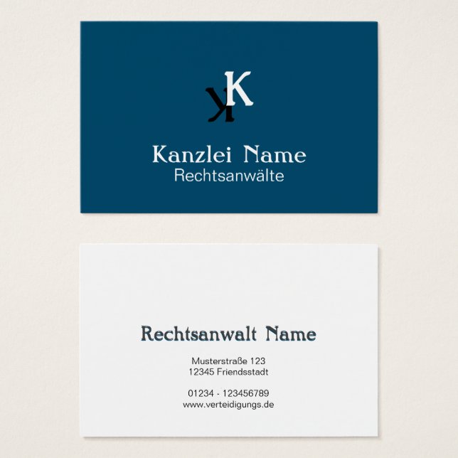 Klassisch blau  visitkort (Framsida & baksida)