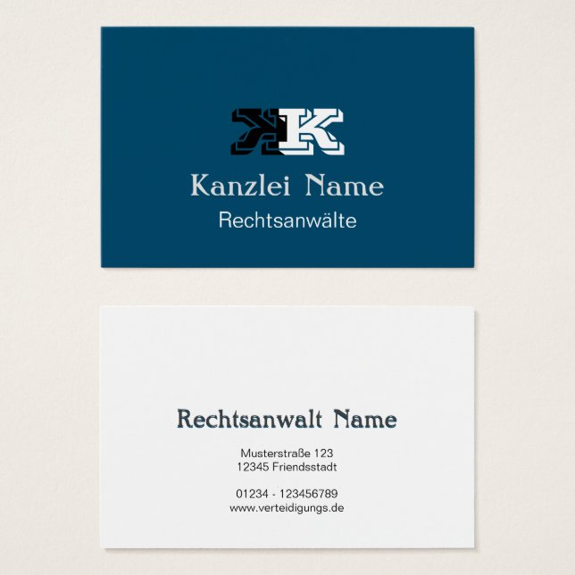 Klassisch blau  visitkort (Framsida & baksida)