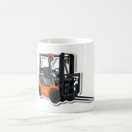 Klassische, weiße Tasse mit Gabelstapler-Design Kaffemugg