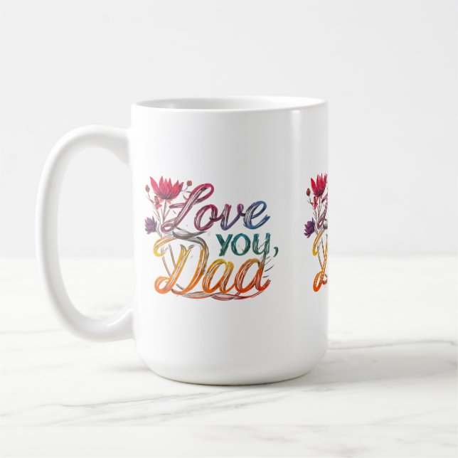 Klassisk 15 oz-mugg - "älskar dig, pappa"   kaffemugg (Vänster)