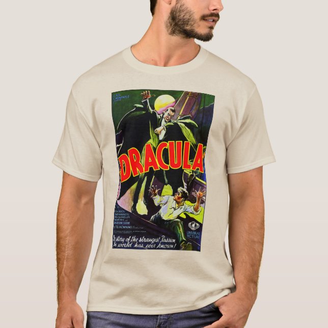 Klassisk "1931" "Dracula" Poster T-Shirt (Framsida)