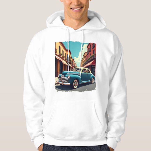 Klassisk 1940-tals Bil Hoodie (Framsida)