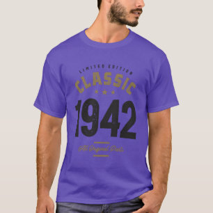 Klassisk 1942 80-årsdag retro t shirt