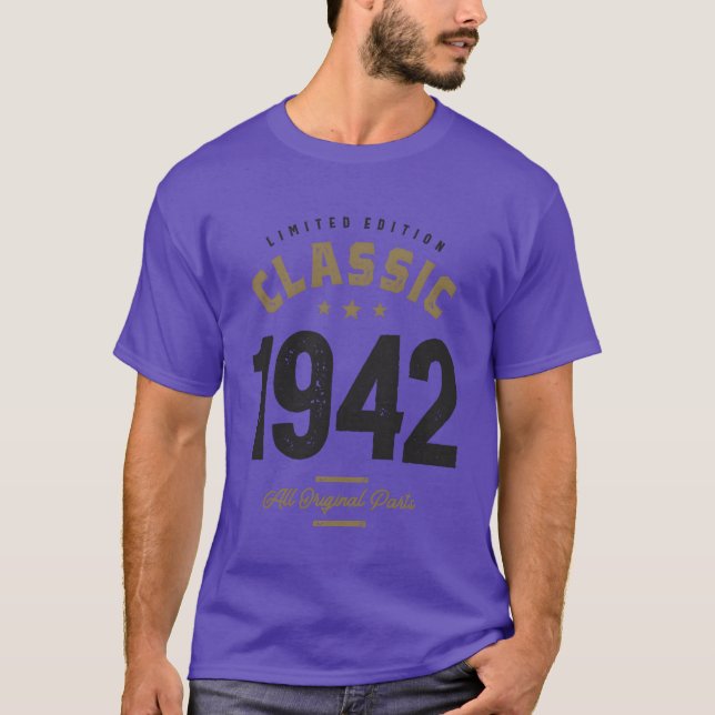 Klassisk 1942 80-årsdag retro t shirt (Framsida)