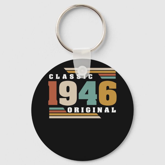 Klassisk 1946 Original 76 Birthday 76 Year Old Nyckelring (Framsida)