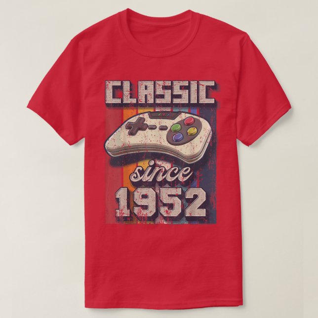Klassisk 1952 70:e födelsedagsspelskontroll för re t shirt (Design framsida)