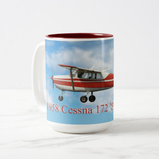 Klassisk 1958 Cessna 172 "Rakare Svan" Två-Tonad Mugg