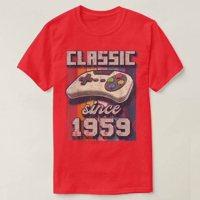 Klassisk 1959 63:e födelsedagsspelskontroll för re t shirt (Design framsida)