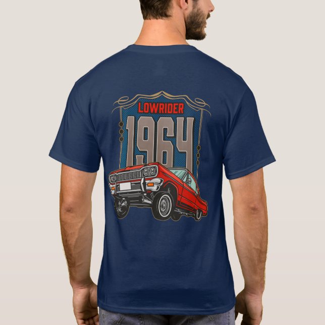 Klassisk 1964 Low Rider veteranbil T Shirt (Baksida)