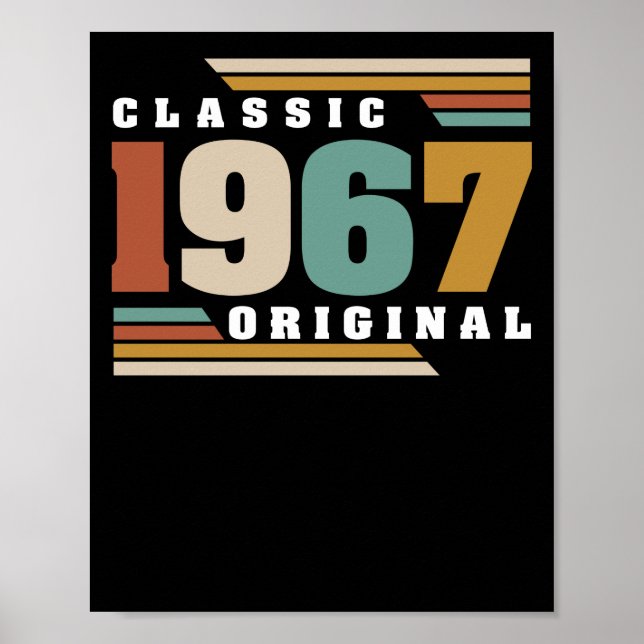 Klassisk 1967 Original 55 Birthday 55 Year Old Poster (Framsidan)