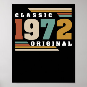 Klassisk 1972 Original 50 Birthday 50 Year Old Poster