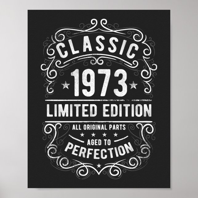 Klassisk 1973 | Begränsad utgåva födelsedagspresen Poster (Framsidan)