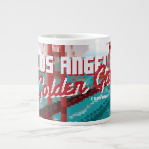 Klassisk 1980s L.A Golden Grind Video-spelboxkonst Jumbo Mugg