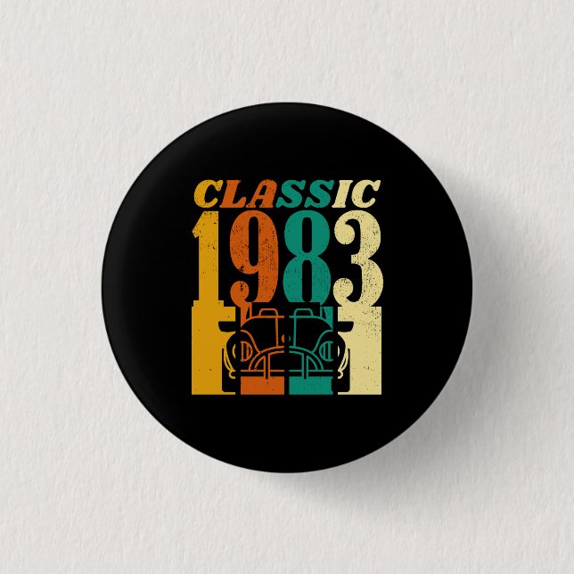 Klassisk 1983 43-årsdag knapp (Framsida)