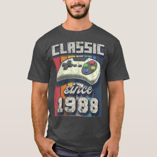 Klassisk 1988 34:e födelsedagsspelskontroll för re t shirt