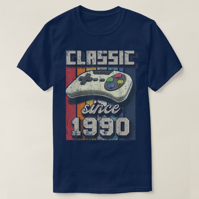 Klassisk 1990 32:a födelsedagsspelskontroll för re t shirt (Design framsida)