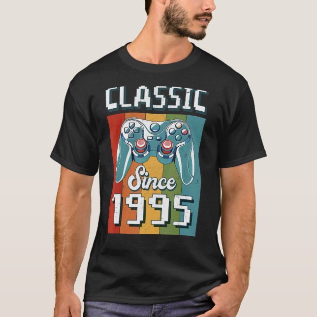 Klassisk 1995 27:e födelsedagsstyrenhet för videos t shirt (Framsida)