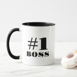 Klassisk #1 Boss Svartvit Mugg