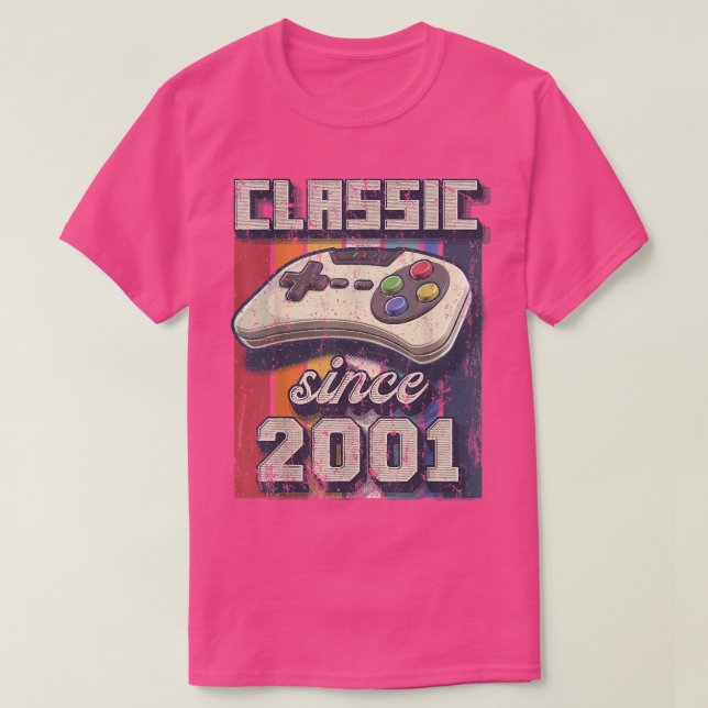 Klassisk 2001 21:a födelsedagsspelskontroll för re t shirt (Design framsida)