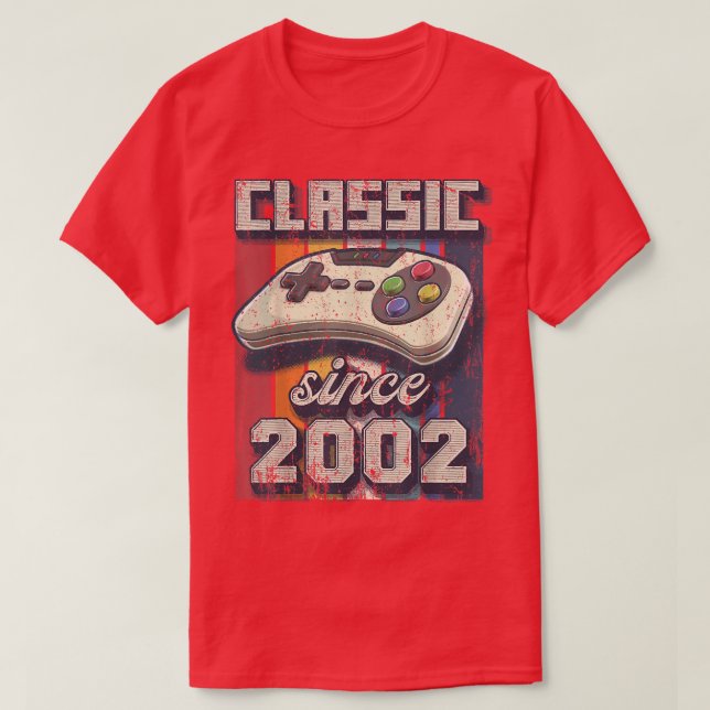 Klassisk 2002 20:e födelsedagsspelskontroll för re t shirt (Design framsida)