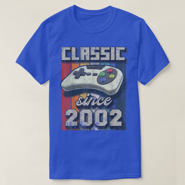 Klassisk 2002 20:e födelsedagsspelskontroll för re t shirt (Design framsida)