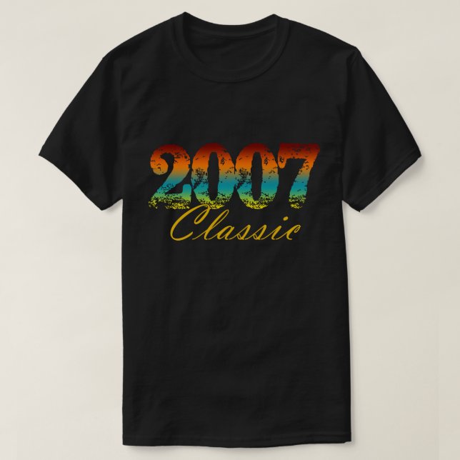 Klassisk 2007 Te Born 2007 Birthday Gifts T Shirt (Design framsida)