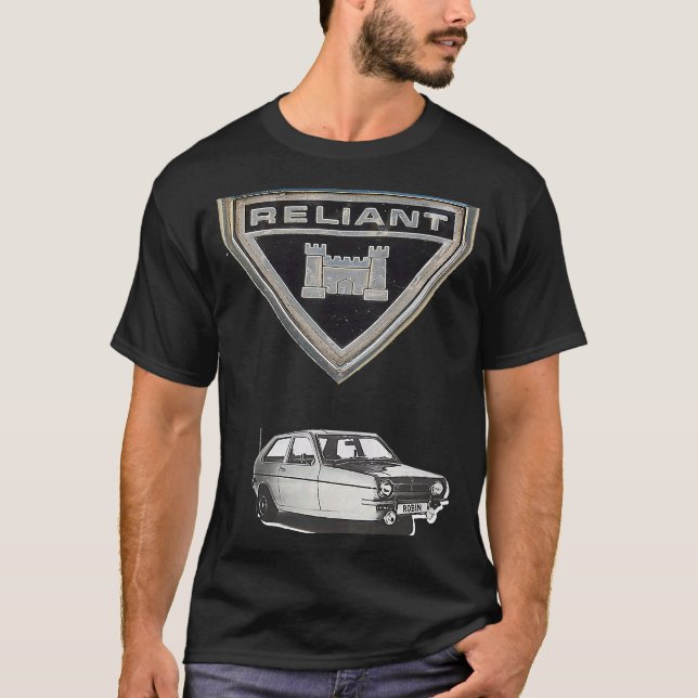 Klassisk 3-hjulbil Reliant Robin MK T Shirt (Framsida)
