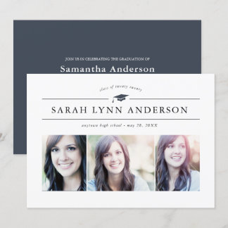 Klassisk 3-inbjudan till fotoStudentfest Inbjudningar