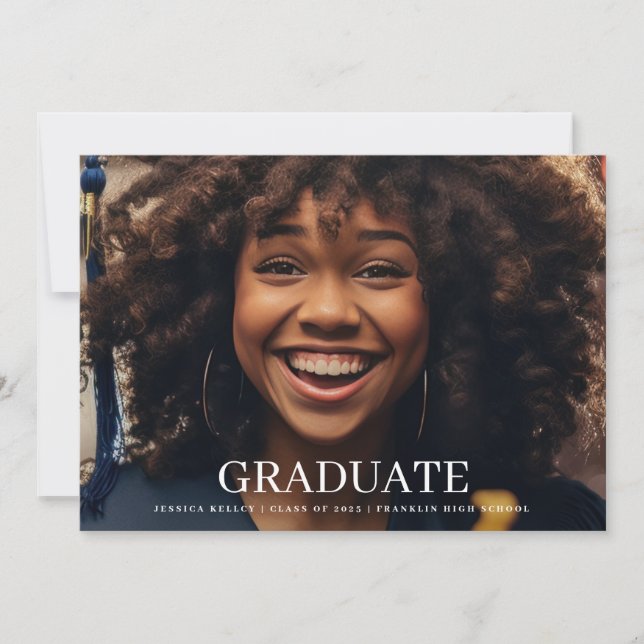 Klassisk 4-fototypografi Student-meddelande Inbjudningar (Framsida)