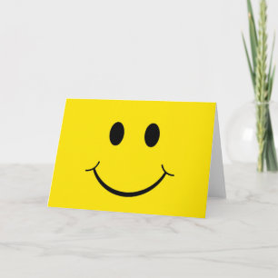 Klassisk 70:s Gult Lycklig Ansikte Kort