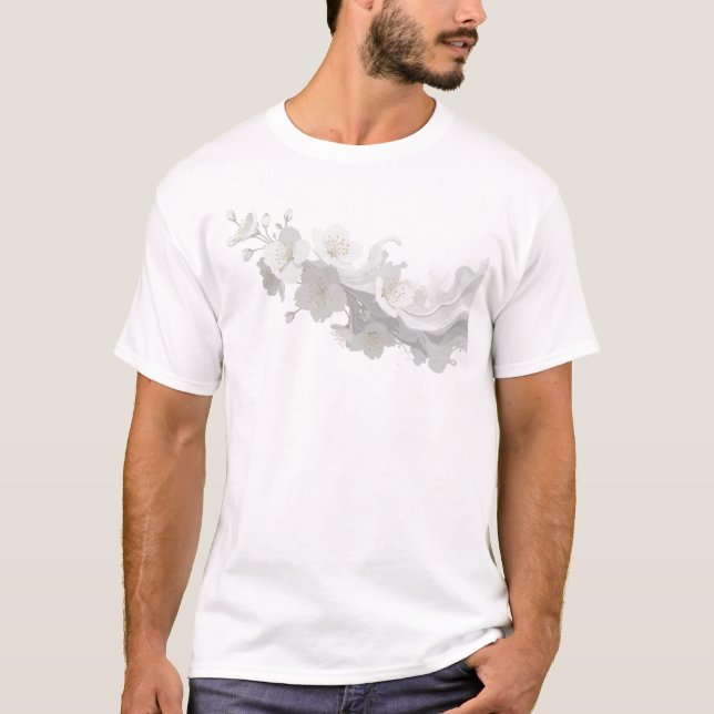 Klassisk ABSTRAKT BLOMMA 27 Konst T Shirt (Framsida)